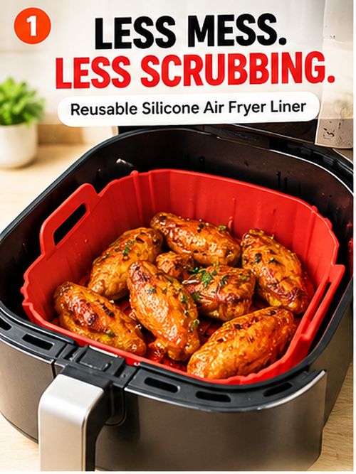 Buy 1 Get 1 FREE | Reusable Silicone Air Fryer Liner – Easy Cleanup