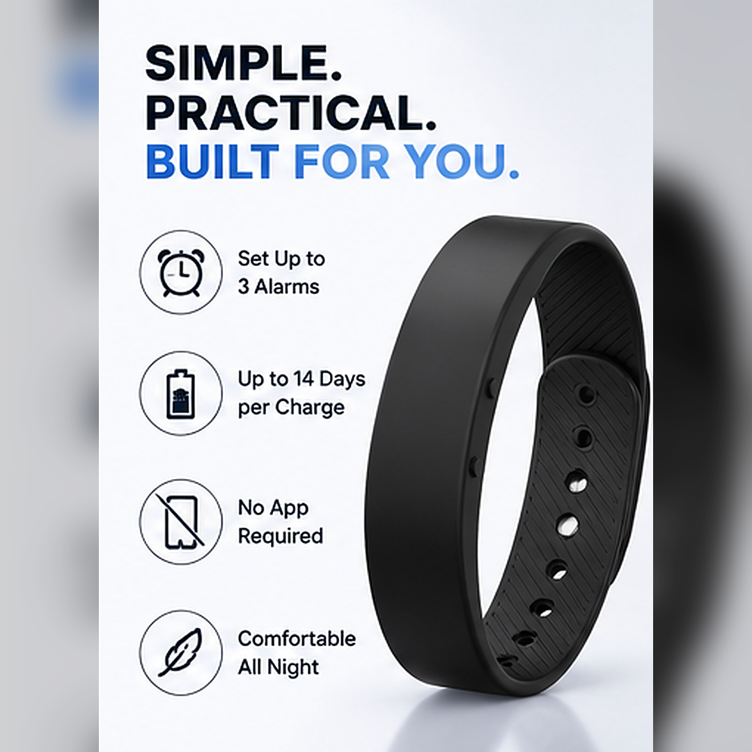 🔥 BUY 1 GET 1 FREE | Silent Vibration Alarm Wristband – Wake Up Without Waking Your Partner