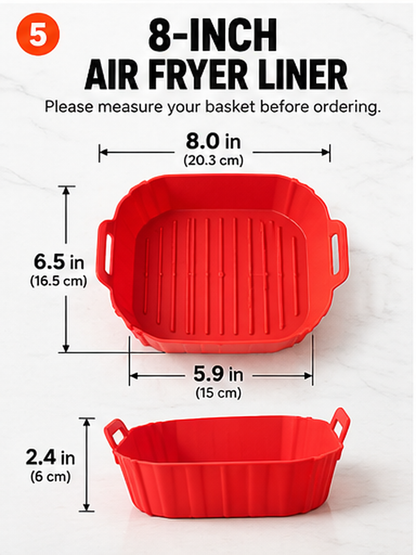 Buy 1 Get 1 FREE | Reusable Silicone Air Fryer Liner – Easy Cleanup
