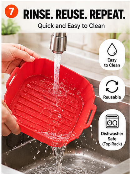 Buy 1 Get 1 FREE | Reusable Silicone Air Fryer Liner – Easy Cleanup