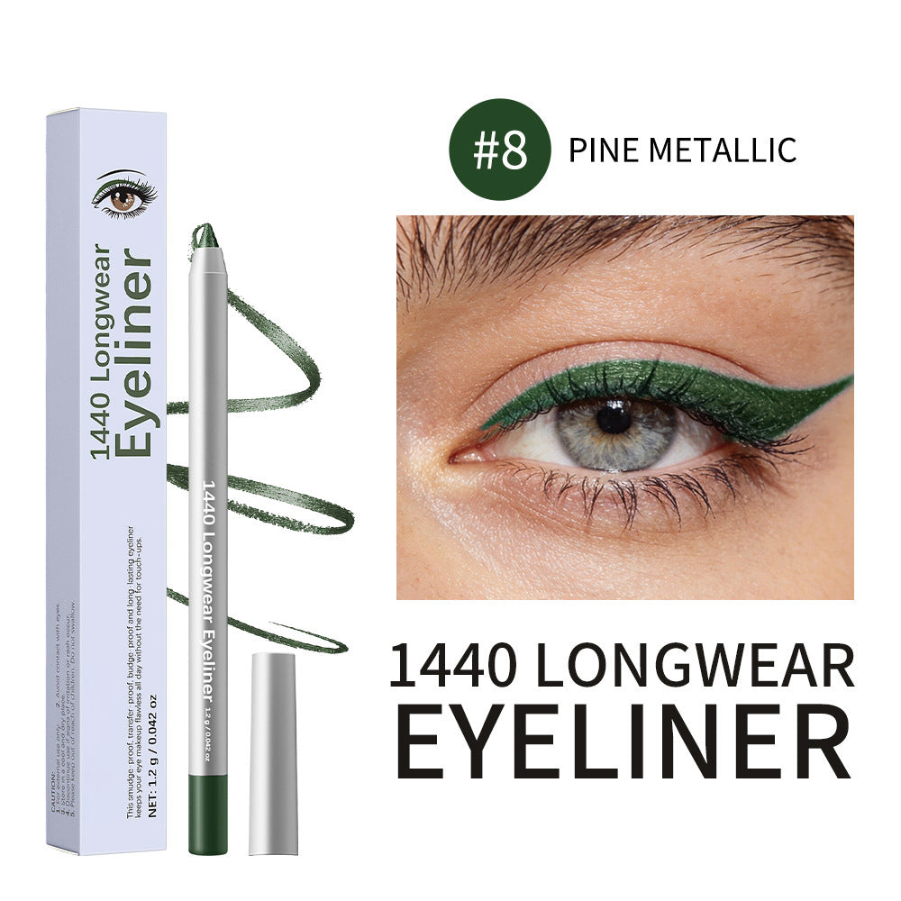 12-Shade Waterproof Eyeliner Pencil – Long-Wear Matte, Metallic & Shimmer