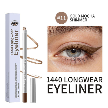 12-Shade Waterproof Eyeliner Pencil – Long-Wear Matte, Metallic & Shimmer