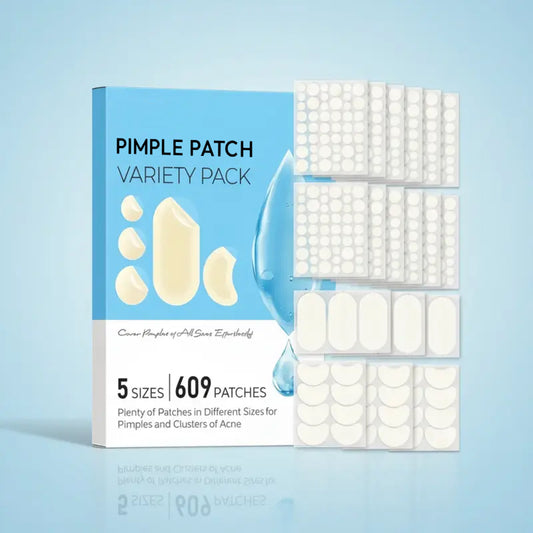 609 Count Pimple Patches for Face - Hydrocolloid Acne Patches, Multiple Sizes for All Skin Types