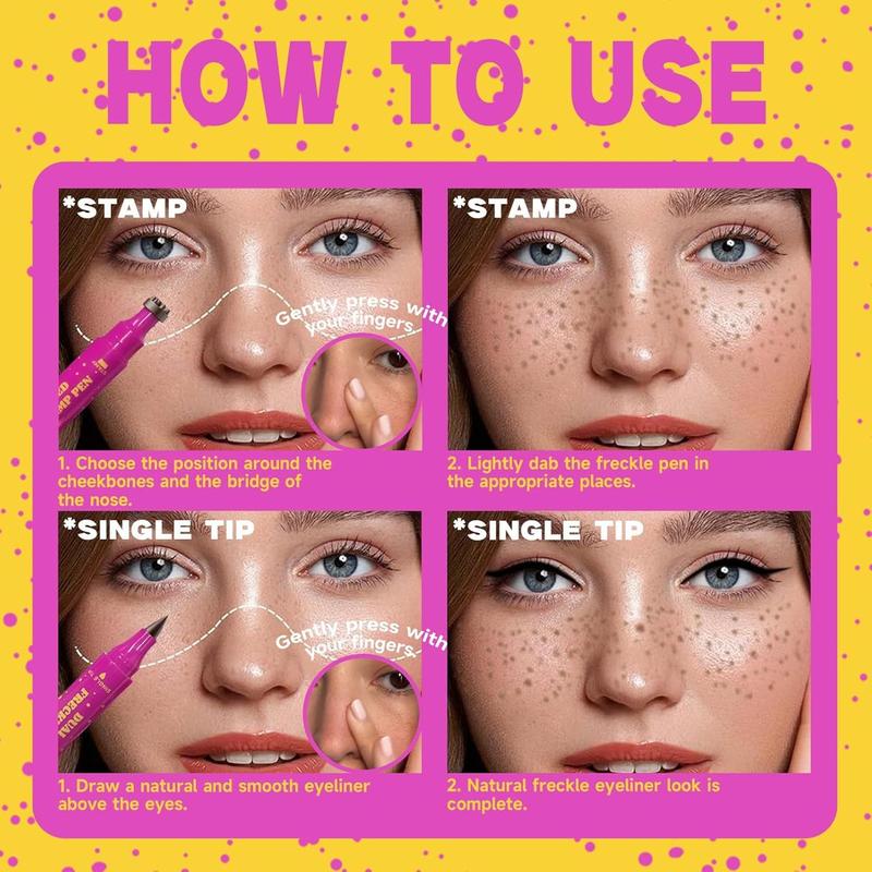 🔥 Buy 1 Get 1 FREE 🔥 2-in-1 Freckle Stamp Pen – Natural-Looking Freckles in Seconds