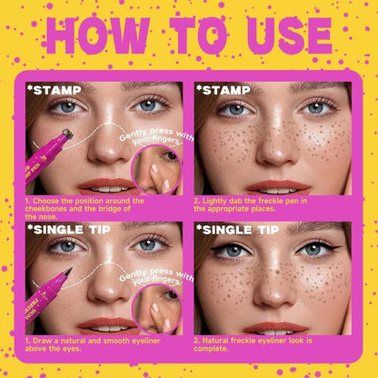 🔥 Buy 1 Get 1 FREE 🔥 2-in-1 Freckle Stamp Pen – Natural-Looking Freckles in Seconds