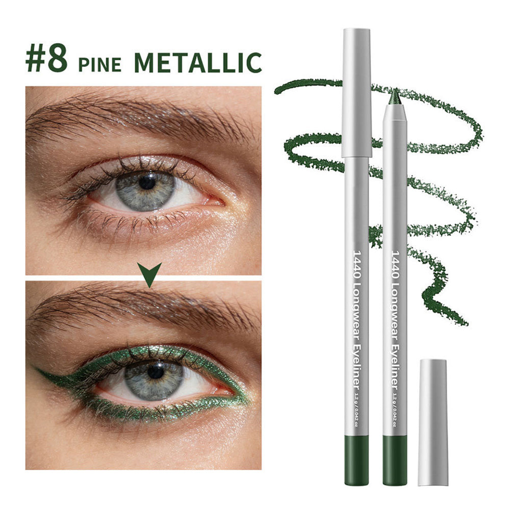 12-Shade Waterproof Eyeliner Pencil – Long-Wear Matte, Metallic & Shimmer