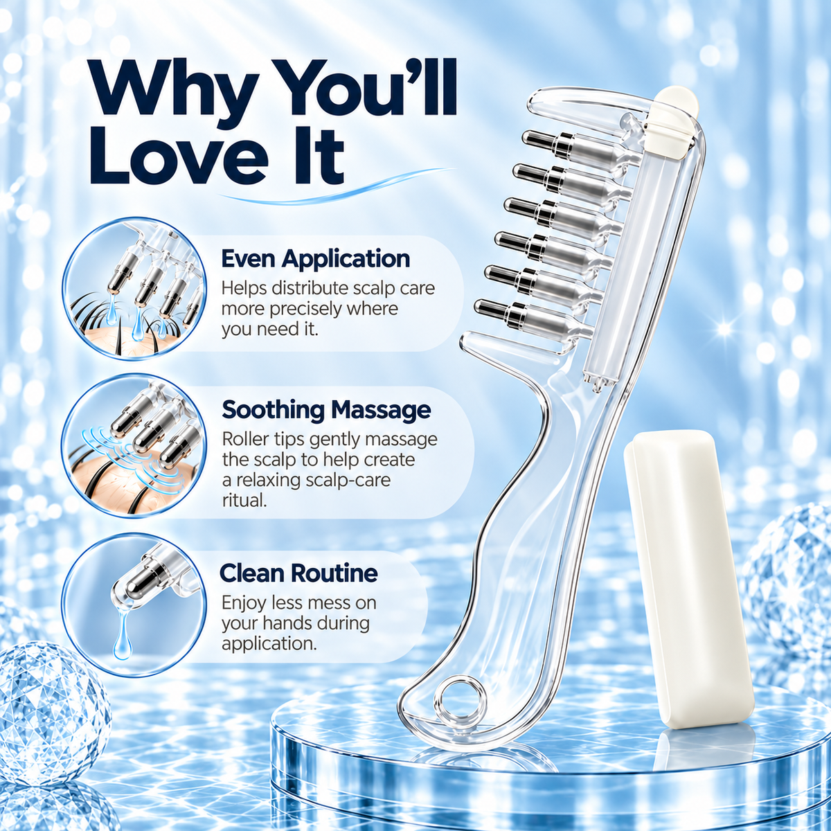 Scalp Oil Applicator Comb – Mess-Free Scalp Care & Gentle Massage