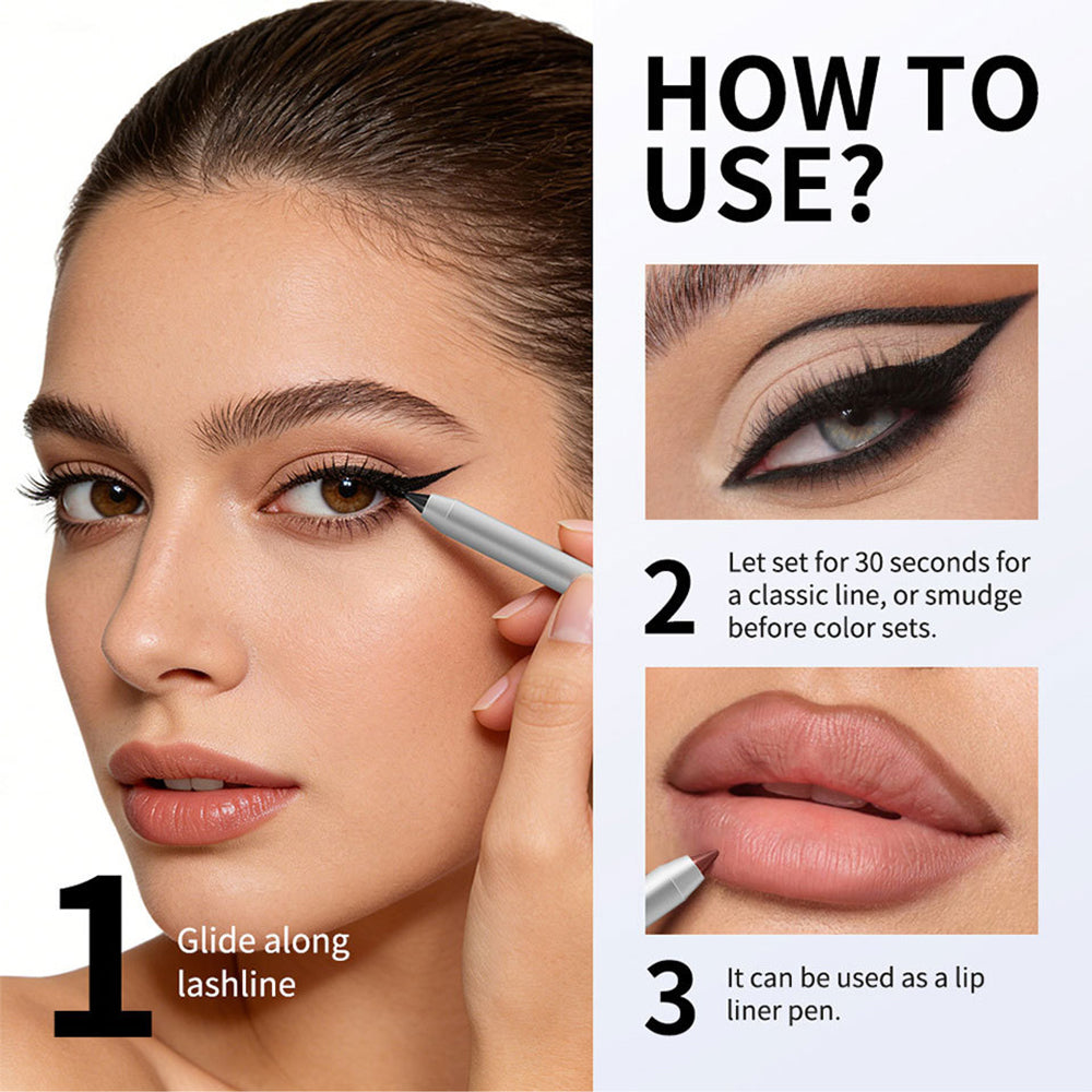 12-Shade Waterproof Eyeliner Pencil – Long-Wear Matte, Metallic & Shimmer