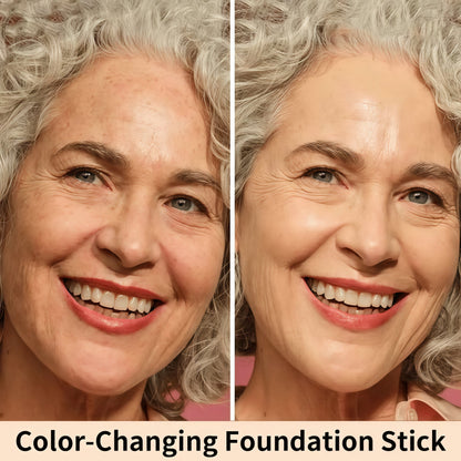 Color-Changing Foundation Stick with Built-In Brush – Flawless-Looking Finish