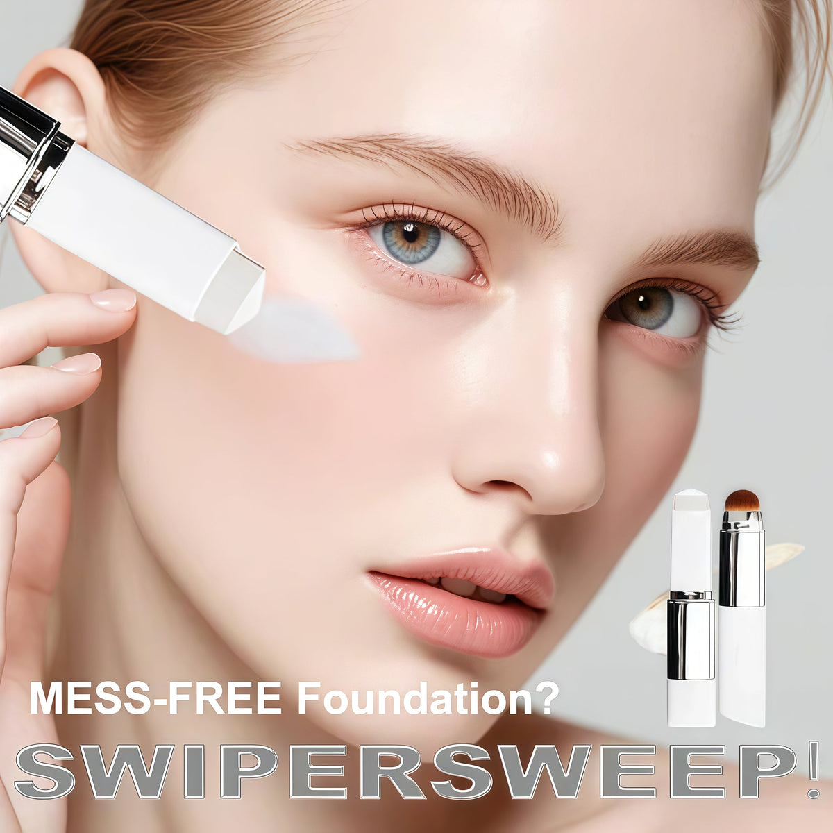 Color-Changing Foundation Stick with Built-In Brush – Flawless-Looking Finish