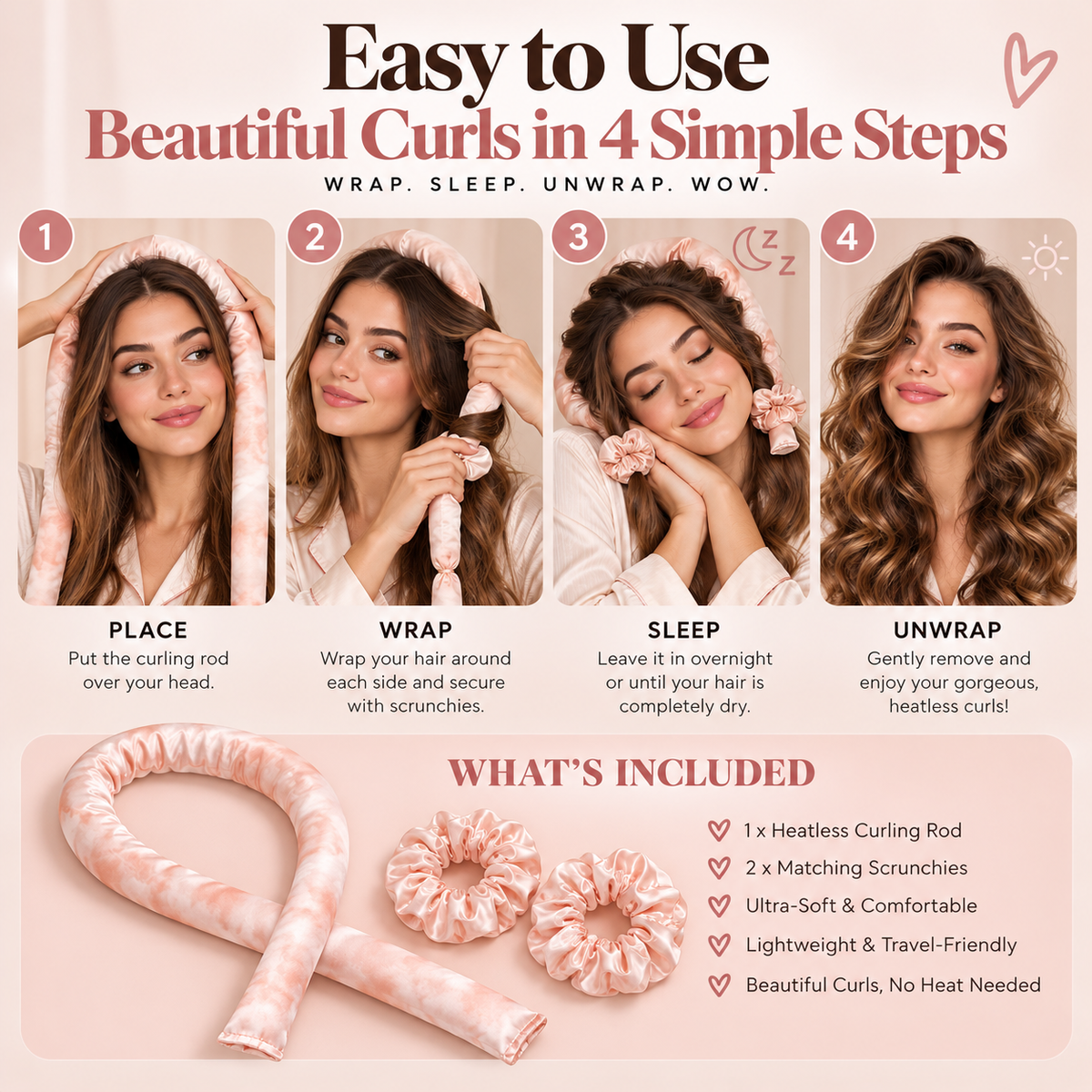 DreamCurls Heatless Curling Set – Overnight Heatless Curling Set