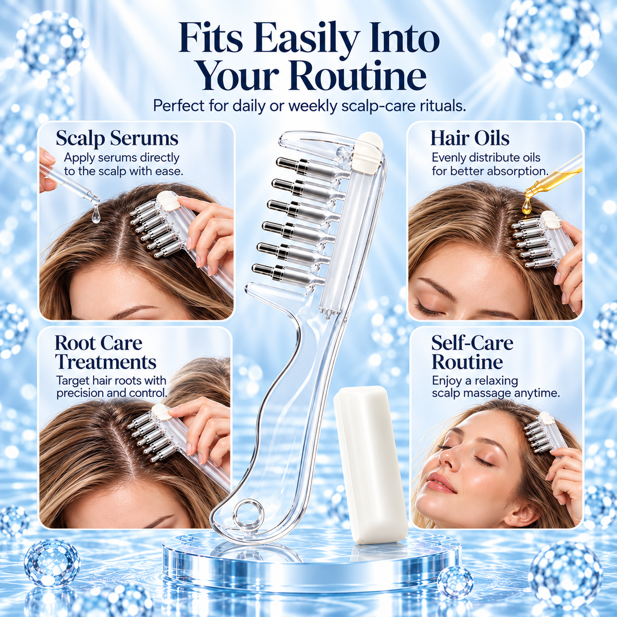 Scalp Oil Applicator Comb – Mess-Free Scalp Care & Gentle Massage