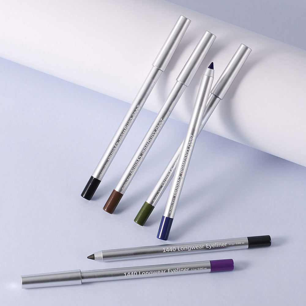 12-Shade Waterproof Eyeliner Pencil – Long-Wear Matte, Metallic & Shimmer
