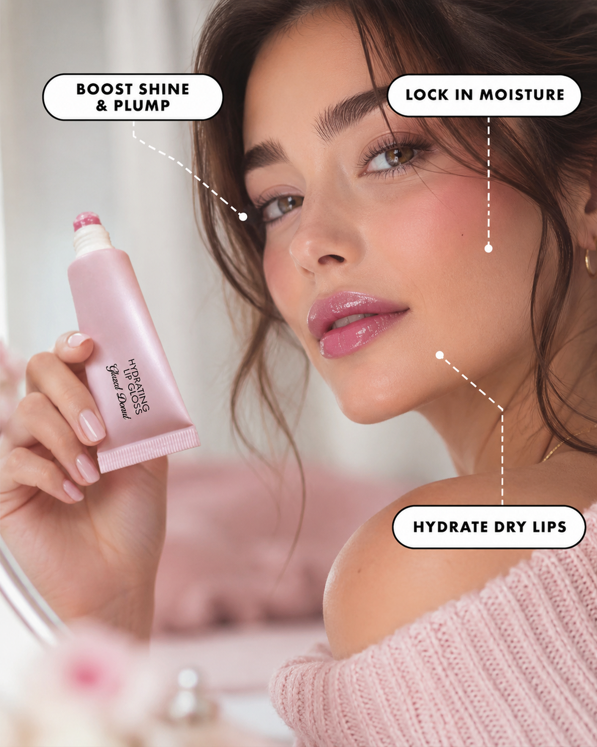 Soft Serve Hydrating Lip Gloss – Juicy High-Shine Rosy Tint