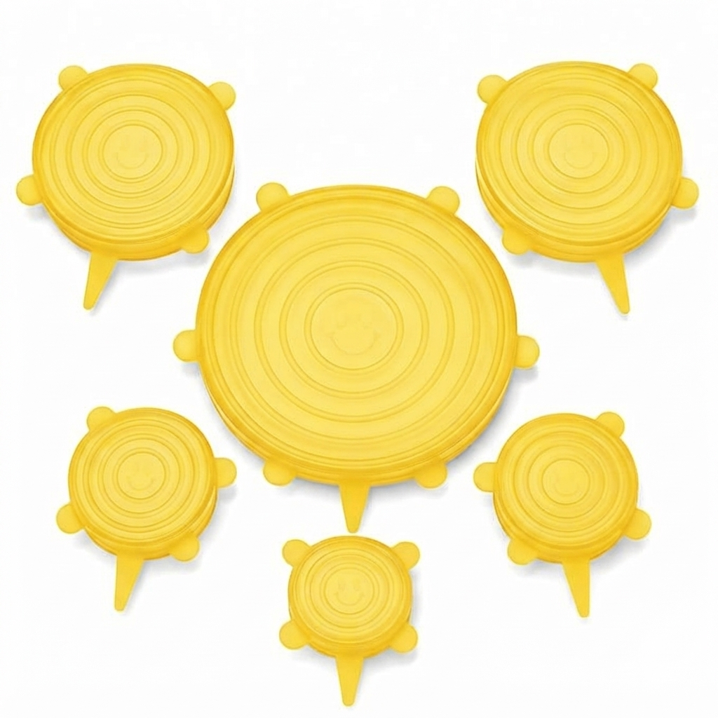 6-Pack Reusable Silicone Stretch Lids – Keep Food Fresh, Fits Bowls, Cups & More