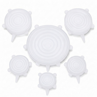 6-Pack Reusable Silicone Stretch Lids – Keep Food Fresh, Fits Bowls, Cups & More