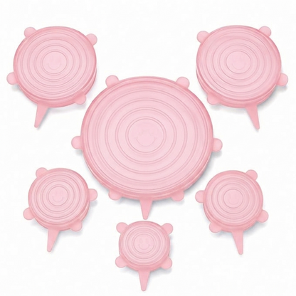 6-Pack Reusable Silicone Stretch Lids – Keep Food Fresh, Fits Bowls, Cups & More