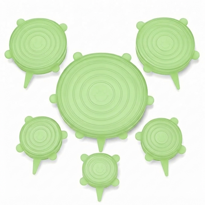 6-Pack Reusable Silicone Stretch Lids – Keep Food Fresh, Fits Bowls, Cups & More