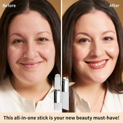 Color-Changing Foundation Stick with Built-In Brush – Flawless-Looking Finish