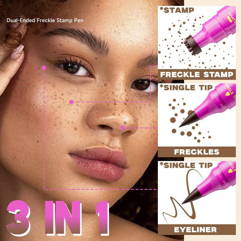 🔥 Buy 1 Get 1 FREE 🔥 2-in-1 Freckle Stamp Pen – Natural-Looking Freckles in Seconds