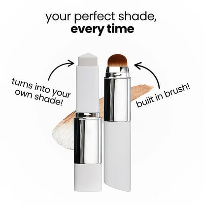 Color-Changing Foundation Stick with Built-In Brush – Flawless-Looking Finish