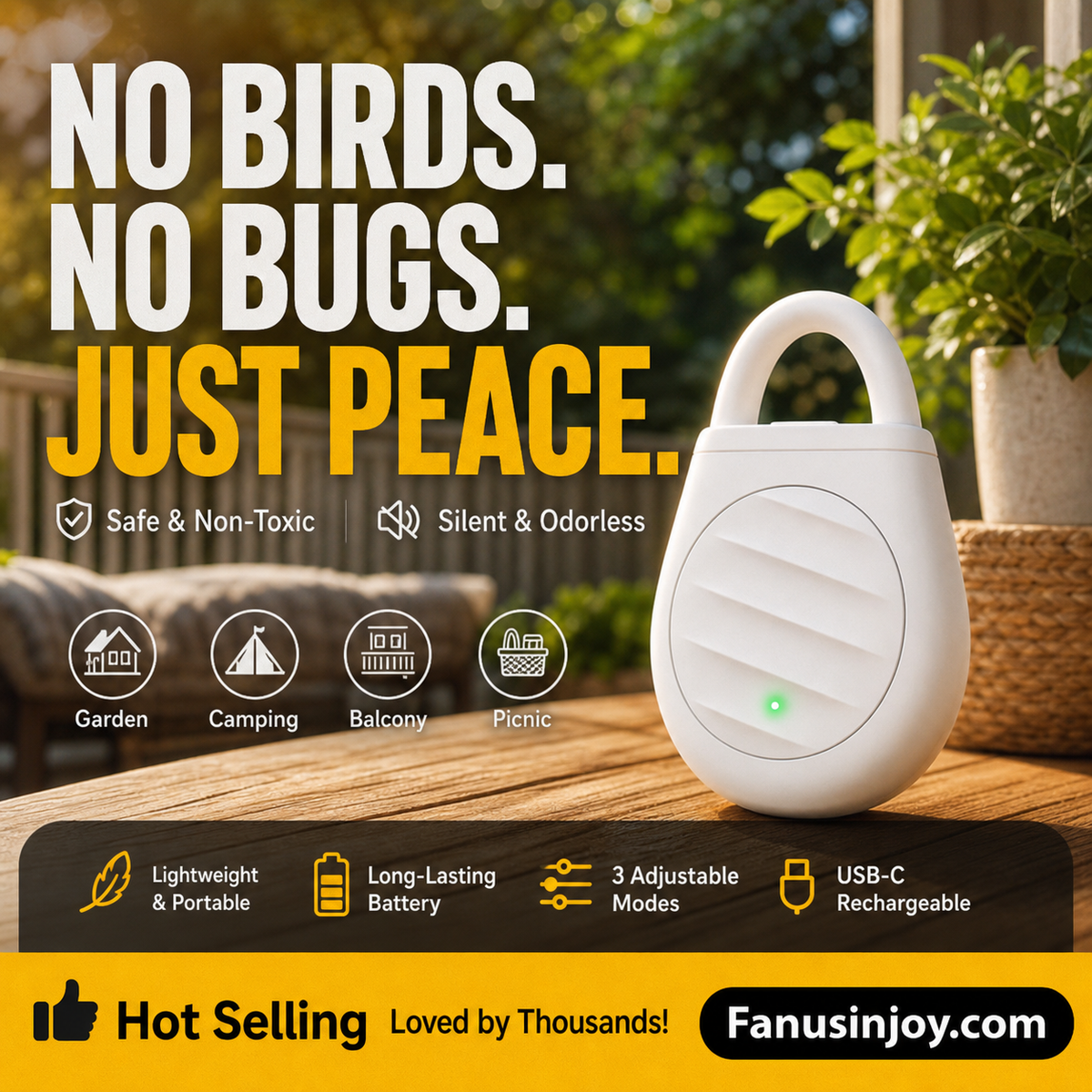 🔥Buy 1 Get 1 FREE 🔥 🐦No more trouble from birds, beasts and locusts！Portable Ultrasonic Bird Repellent Keychain