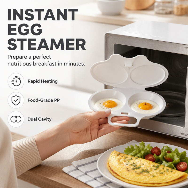 🔥 BUY 1 GET 1 FREE 🔥 Microwave Egg Poacher – Cook 2 Eggs in Minutes, No Stove Needed