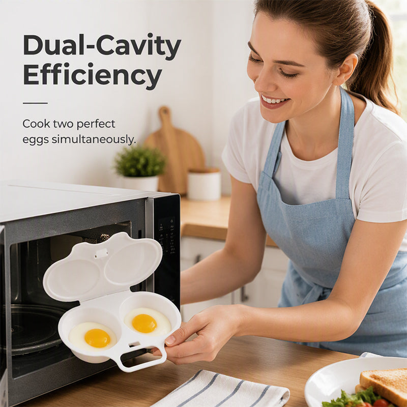 🔥 BUY 1 GET 1 FREE 🔥 Microwave Egg Poacher – Cook 2 Eggs in Minutes, No Stove Needed