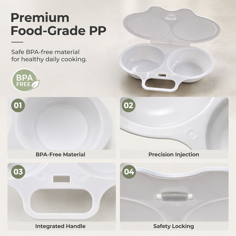 🔥 BUY 1 GET 1 FREE 🔥 Microwave Egg Poacher – Cook 2 Eggs in Minutes, No Stove Needed