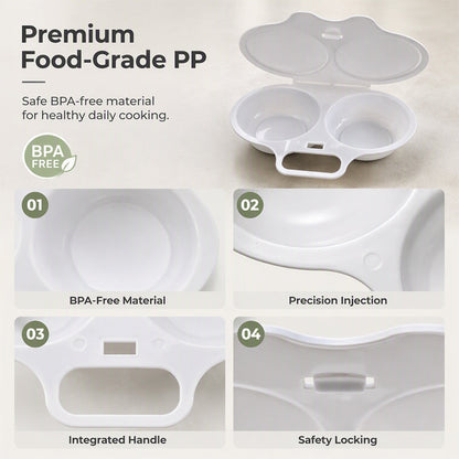 🔥 BUY 1 GET 1 FREE 🔥 Microwave Egg Poacher – Cook 2 Eggs in Minutes, No Stove Needed