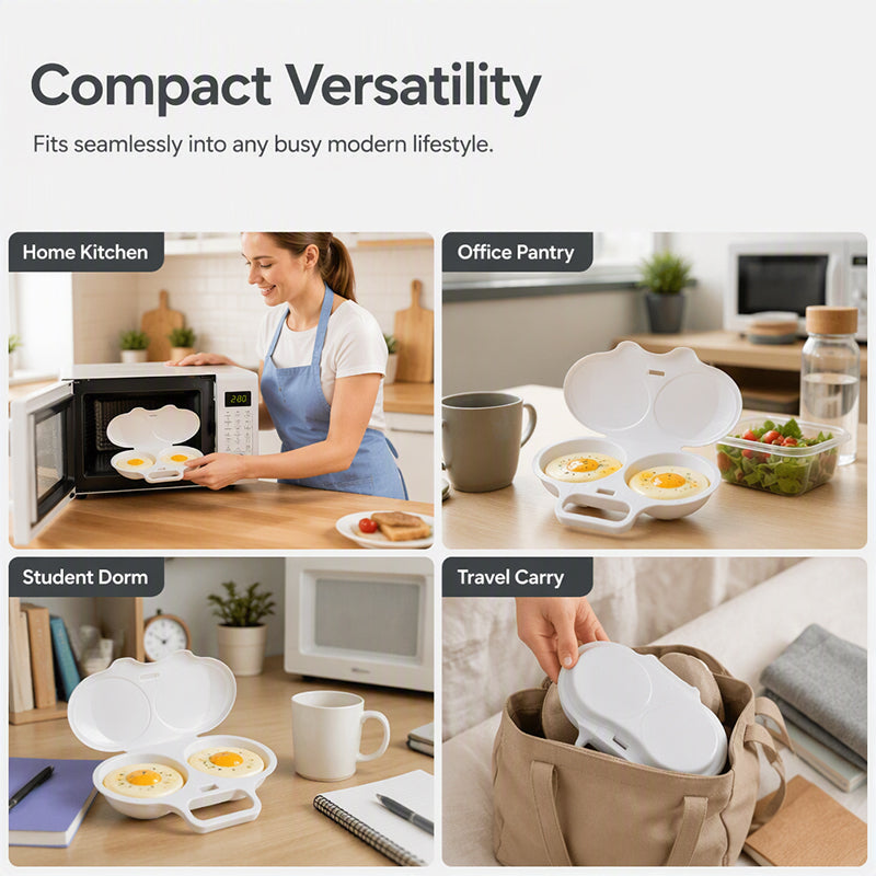 🔥 BUY 1 GET 1 FREE 🔥 Microwave Egg Poacher – Cook 2 Eggs in Minutes, No Stove Needed