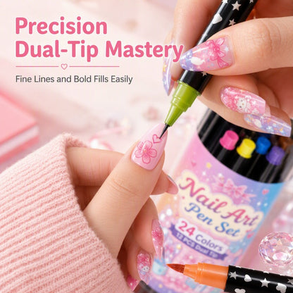 LIMITED‑TIME 50% OFF! 💅 24-Color Dual-Tip Nail Art Pen Set – Easy, Precise Nail Art at Home