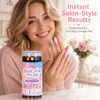 LIMITED‑TIME 50% OFF! 💅 24-Color Dual-Tip Nail Art Pen Set – Easy, Precise Nail Art at Home