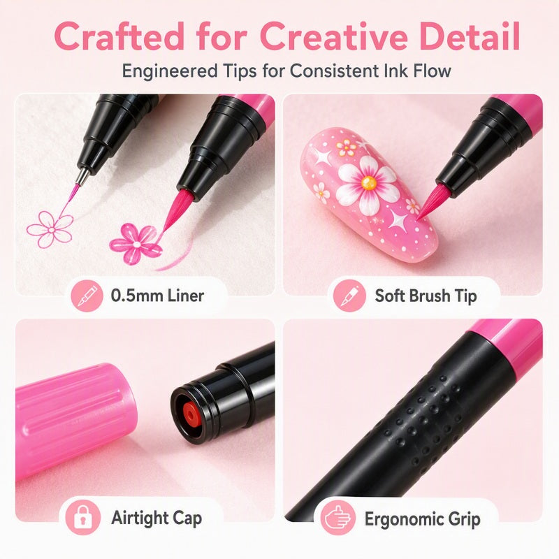 LIMITED‑TIME 50% OFF! 💅 24-Color Dual-Tip Nail Art Pen Set – Easy, Precise Nail Art at Home