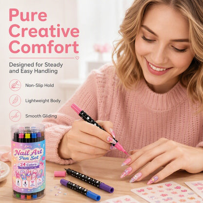 LIMITED‑TIME 50% OFF! 💅 24-Color Dual-Tip Nail Art Pen Set – Easy, Precise Nail Art at Home