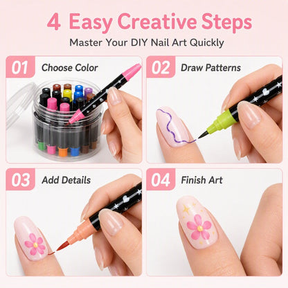LIMITED‑TIME 50% OFF! 💅 24-Color Dual-Tip Nail Art Pen Set – Easy, Precise Nail Art at Home