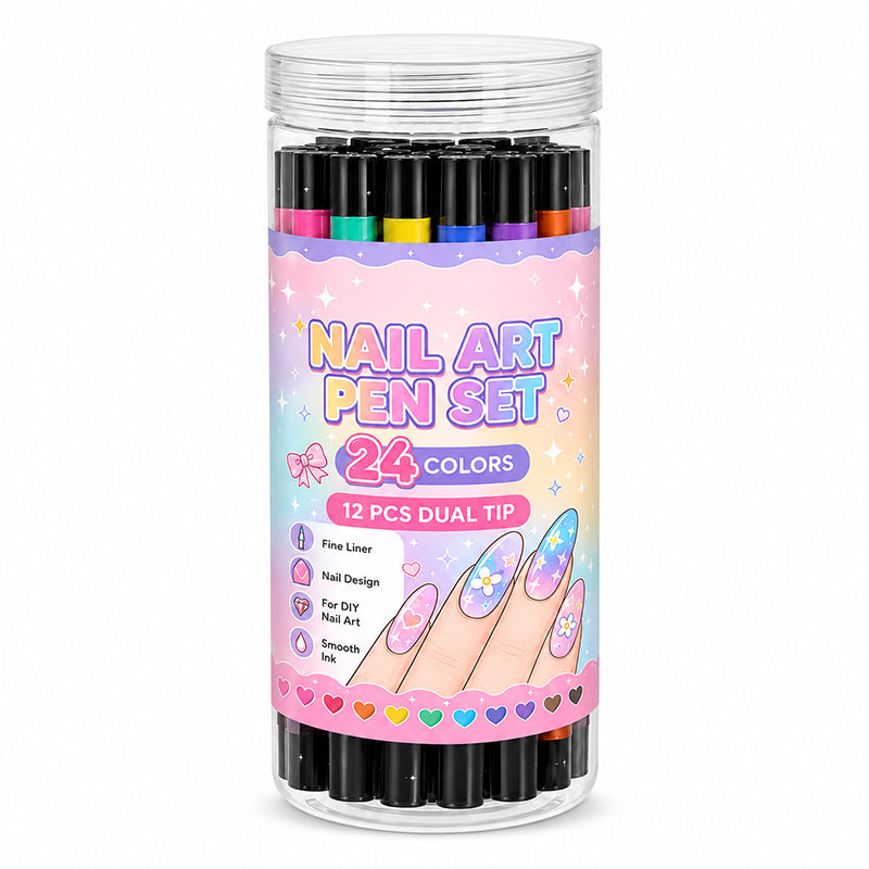 LIMITED‑TIME 50% OFF! 💅 24-Color Dual-Tip Nail Art Pen Set – Easy, Precise Nail Art at Home