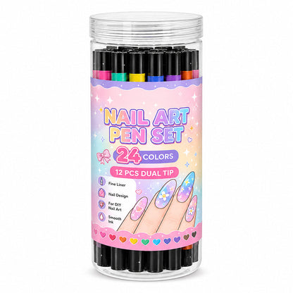LIMITED‑TIME 50% OFF! 💅 24-Color Dual-Tip Nail Art Pen Set – Easy, Precise Nail Art at Home