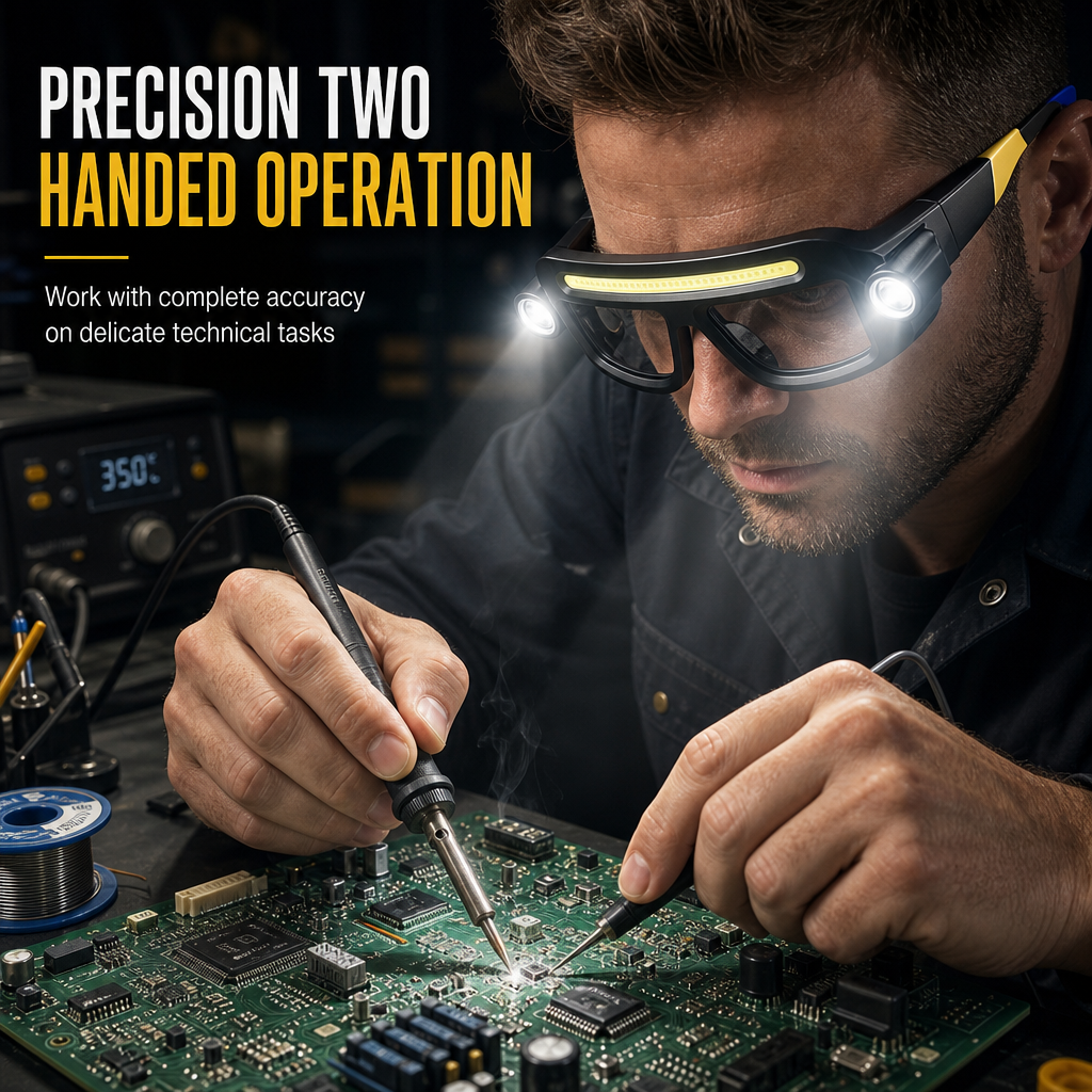 💡 LIMITED-TIME 50% OFF! 👓  Hands-Free LED Work Glasses – USB-C Rechargeable, 5 Light Modes