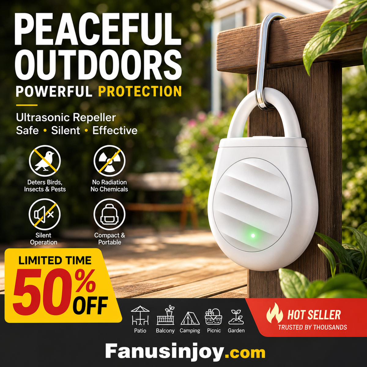 🔥Buy 1 Get 1 FREE 🔥 🐦No more trouble from birds, beasts and locusts！Portable Ultrasonic Bird Repellent Keychain